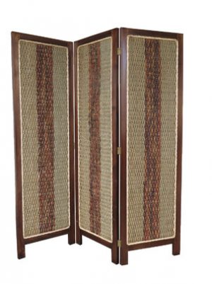 Three-panel folding room divider