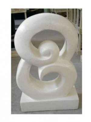 Stylized white numeral eight sculptur