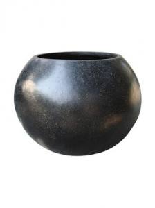 Round black terazzo pot