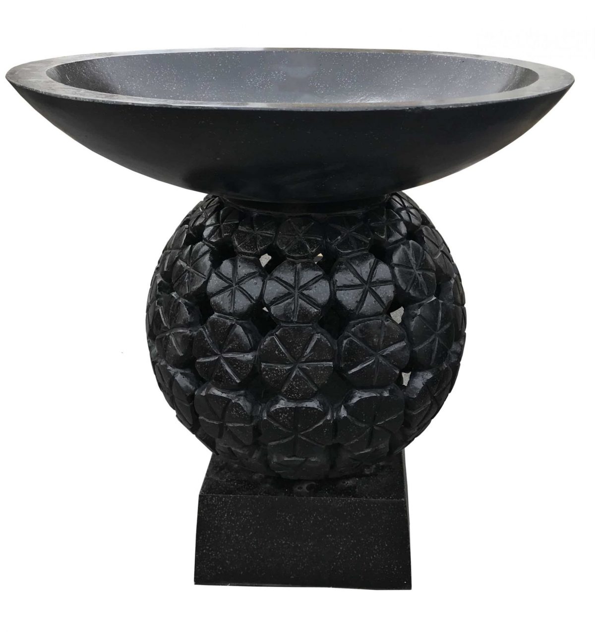 Black Stone Bird Bath