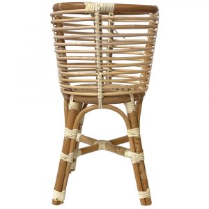 Bamboo chair with open weave pattern