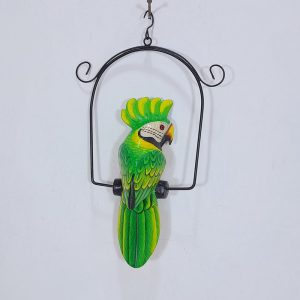 Colorful parrot on swing decorative item