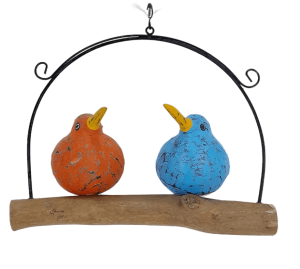 Decorative birds on swing ornament