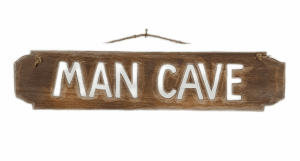 Rustic ‘MAN CAVE’ sign with distressed finish