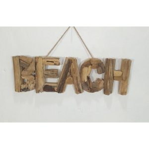 Decorative ‘BEACH’ letters from driftwood