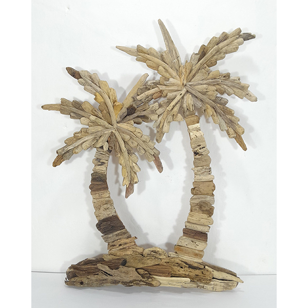 Wooden palm tree sculpture